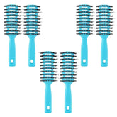 Kuber Industries Hair Brush | Flexible Bristles Brush | Hair Brush with Paddle| Suitable For All Hair Types | Round Vented Hair Brush | 6 Piece | Pack of 3 | C13-X-BLE | Blue